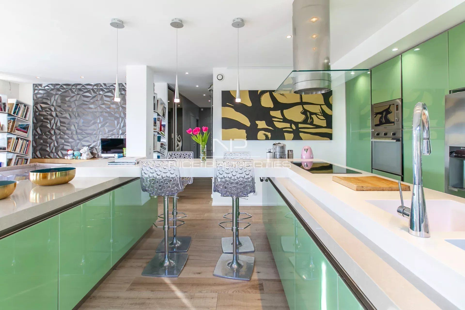 Appartement familial 5 pièces de haut standing avec vaste terrasse vue mer – Gairaut / Rimiez