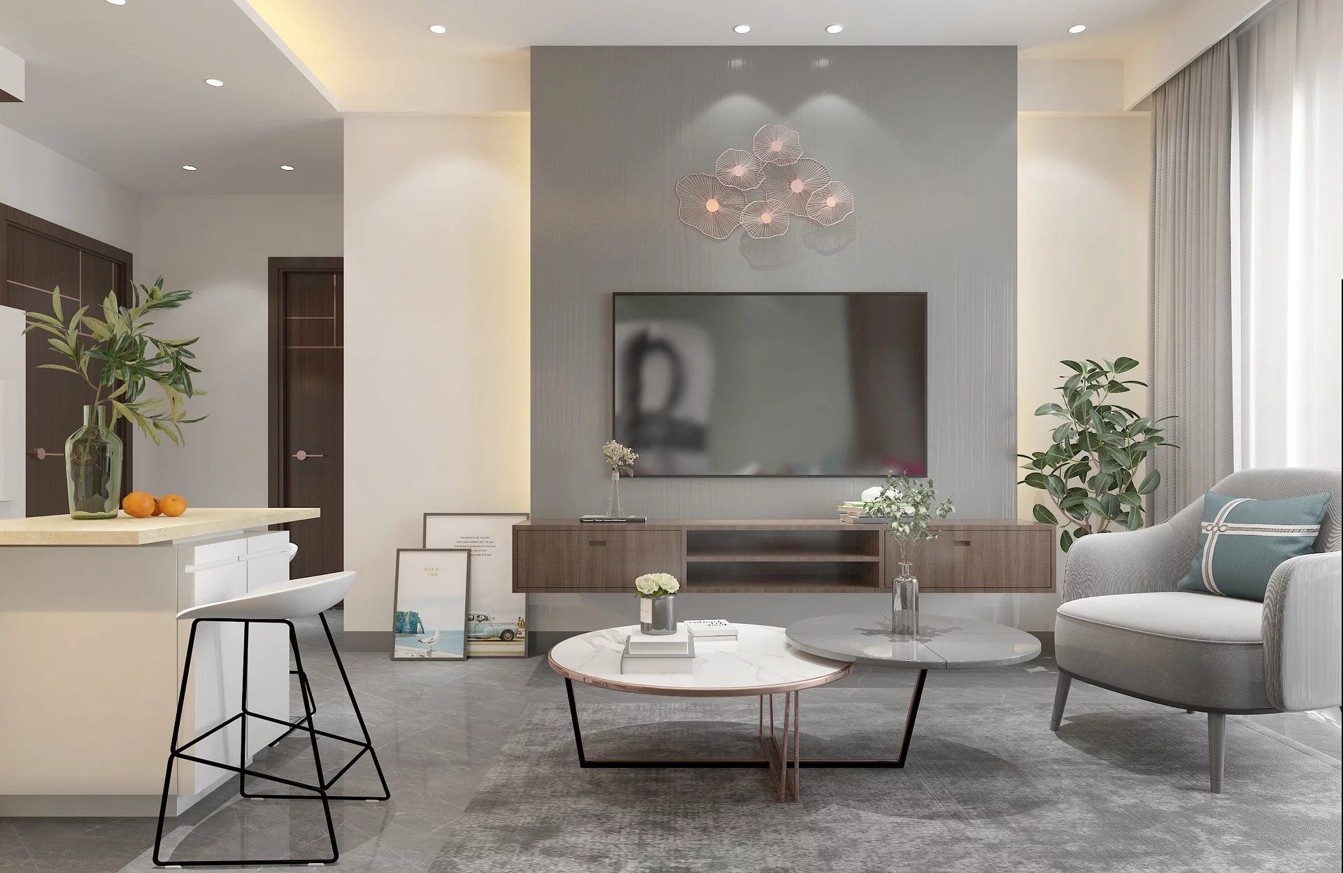 T4 avec deux terrasses, balcon, cave et parking.
