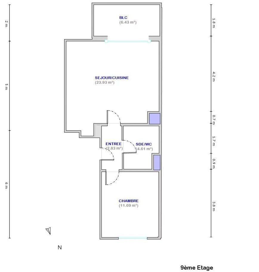 T2 en location avec balcon, stationnement et vue dégagée - 13003