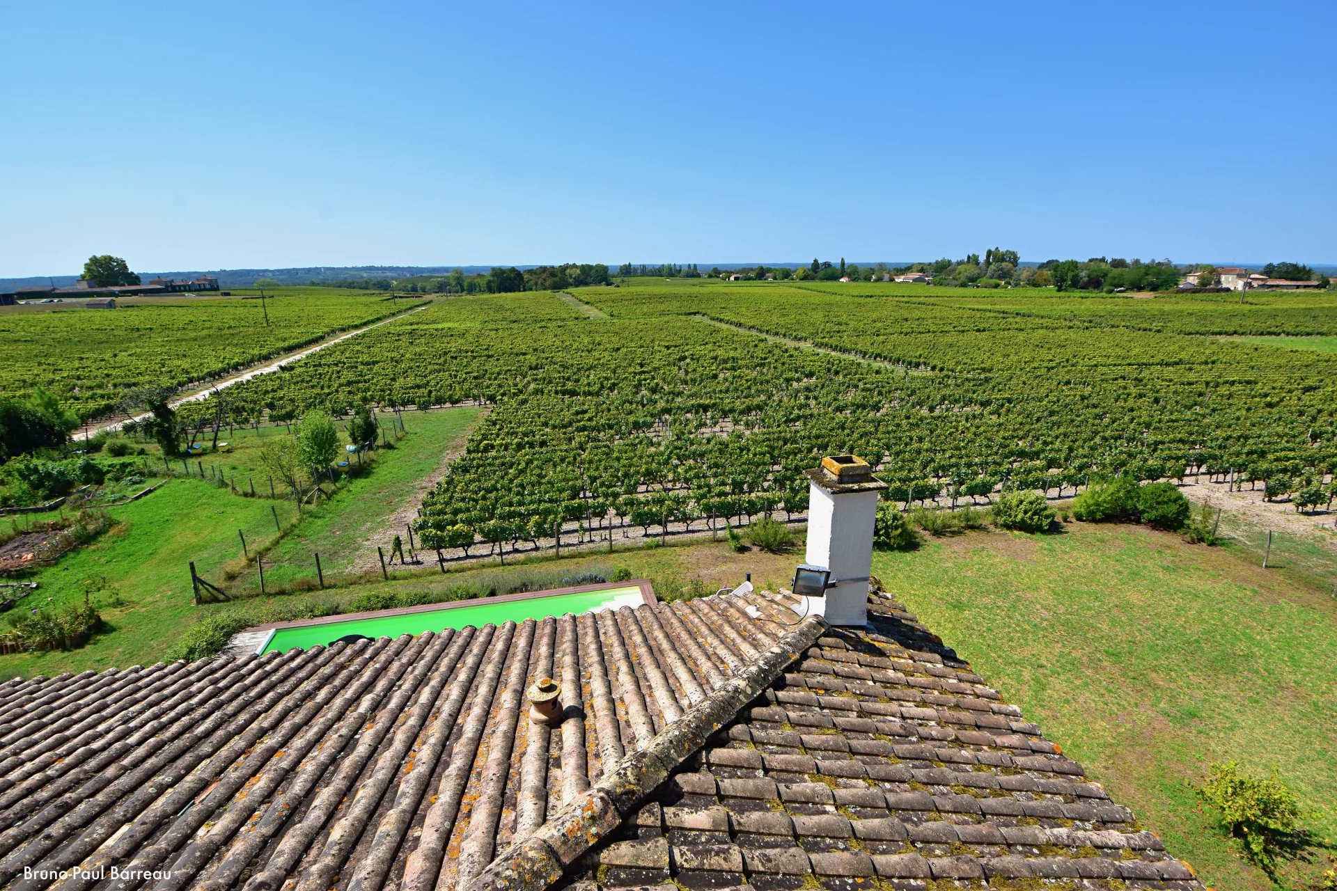 CHATEAU VITICOLE, BORDEAUX, SAUTERNES, VUE PANORAMIQUE UNIQUE