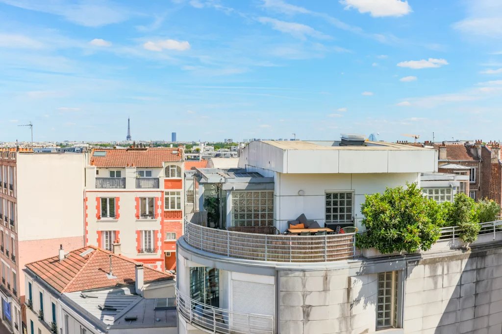 Duplex loft apartment with Eiffel Tower view