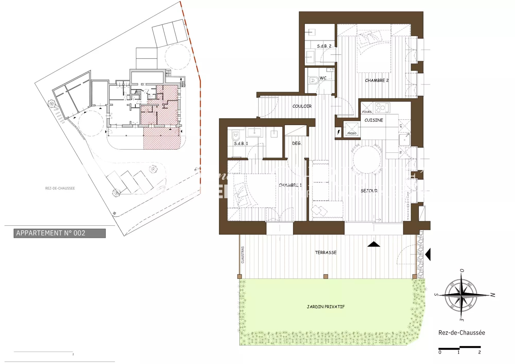 APPARTEMENT - REZ DE JARDIN DROITE