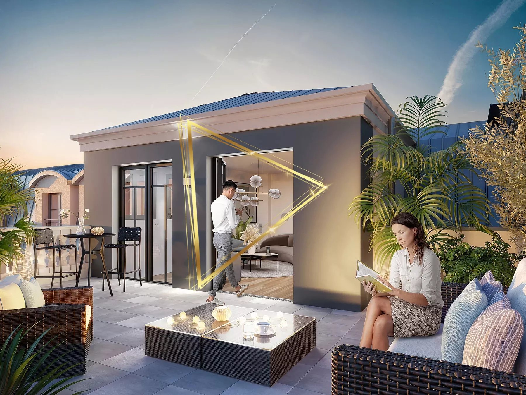 T4 with two terraces, balcony, cellar and parking.