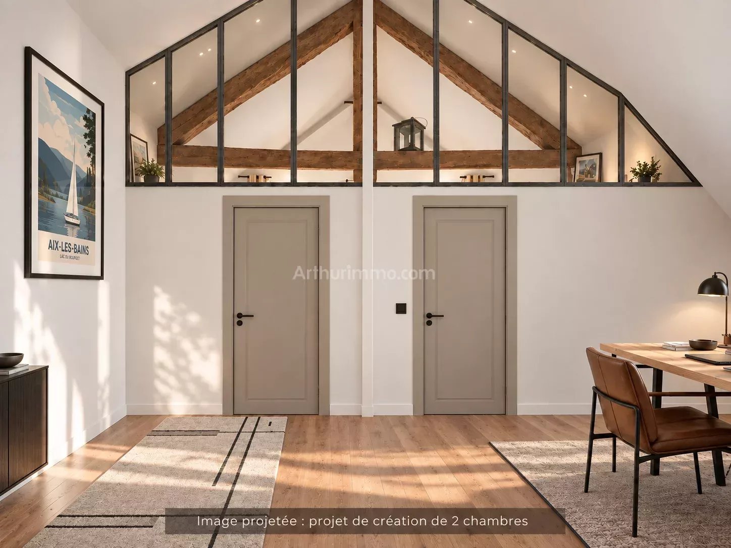 Loft triplex de 135 m² – Dernier étage, vue montagne – Le Bourget-du-Lac