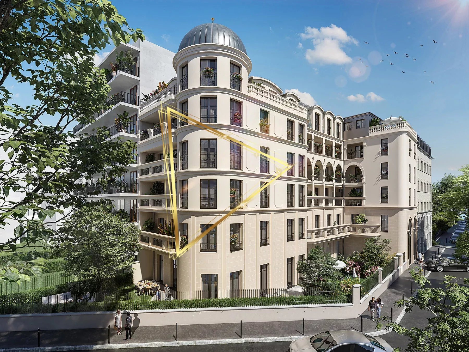 T4 with two terraces, balcony, cellar and parking.