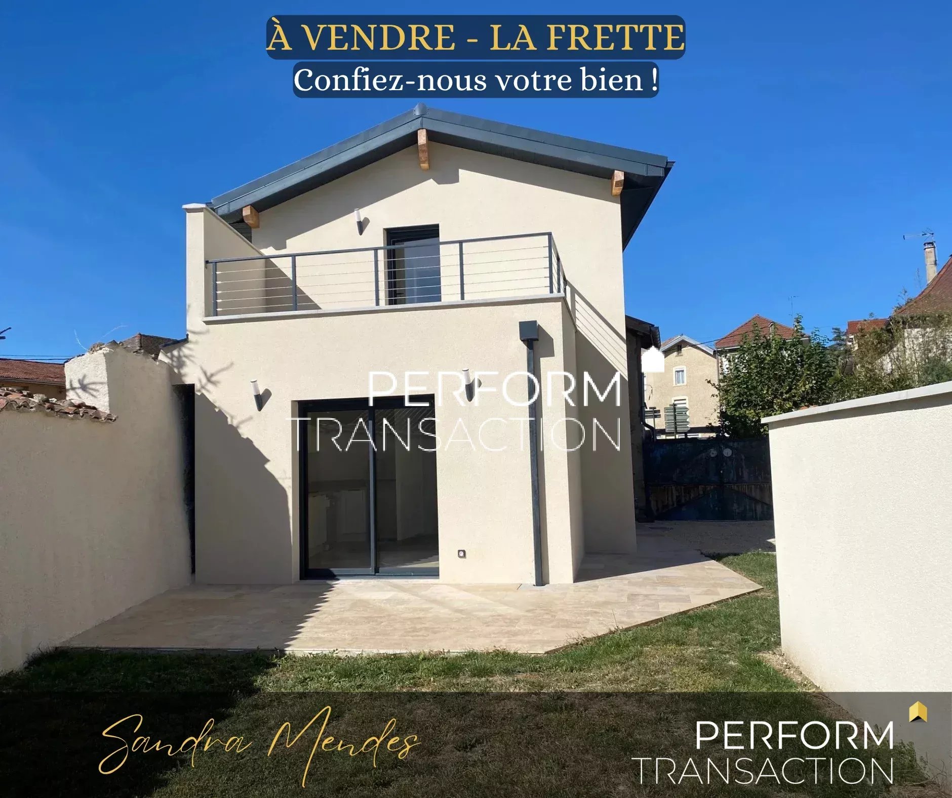 MAISON NEUVE 2025/2026 JAMAIS HABITÉE – 70,63 m² – 2 CHAMBRES – TERRAIN 200 m² – LA FRETTE
