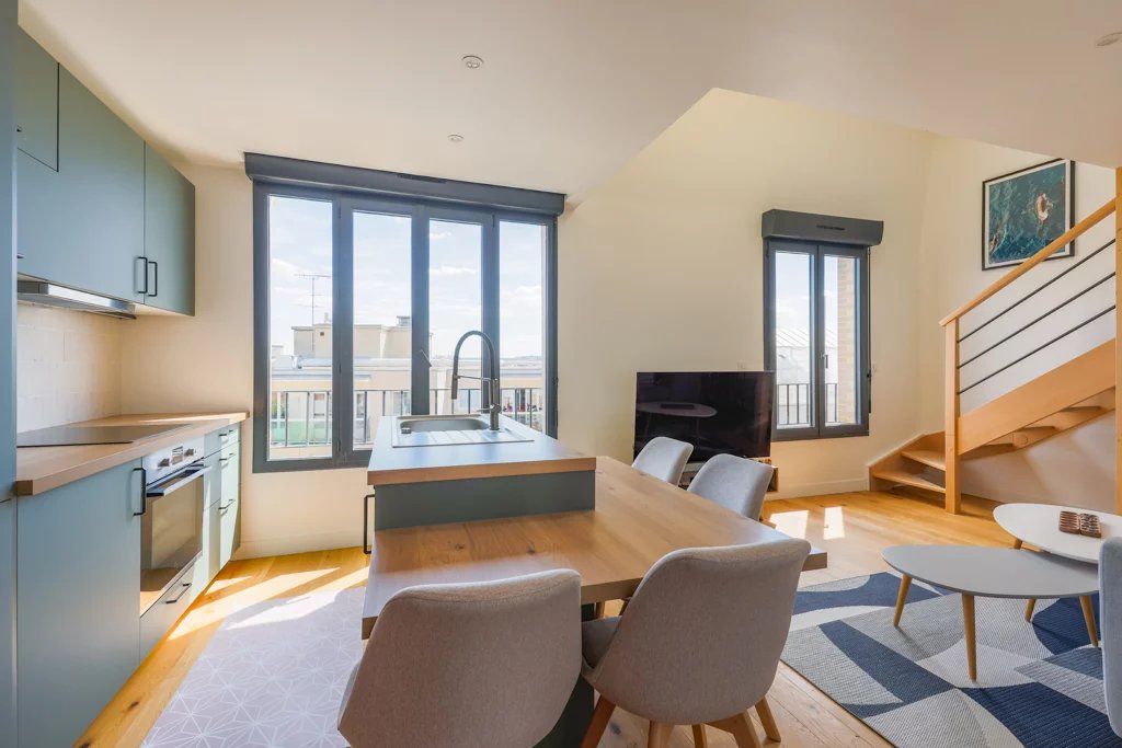 Duplex loft apartment with Eiffel Tower view
